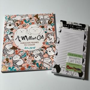 3/$15 Cat Lovers Care Package Coloring Books/ Memo